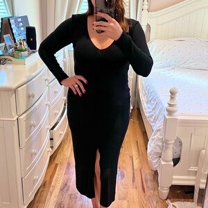 🖤Soft long sleeve Rib dress